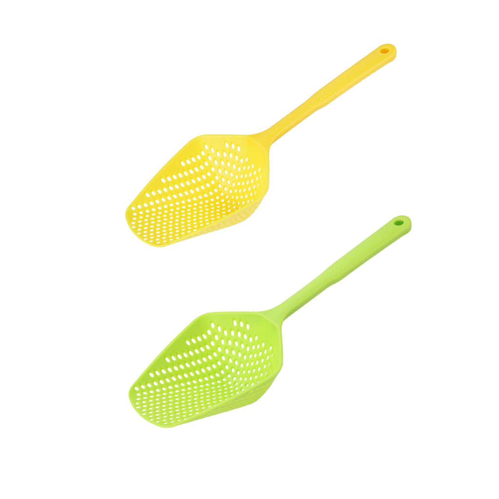 

2 pieces nylon ice shovel colander w/handle kitchen water strainer spoon