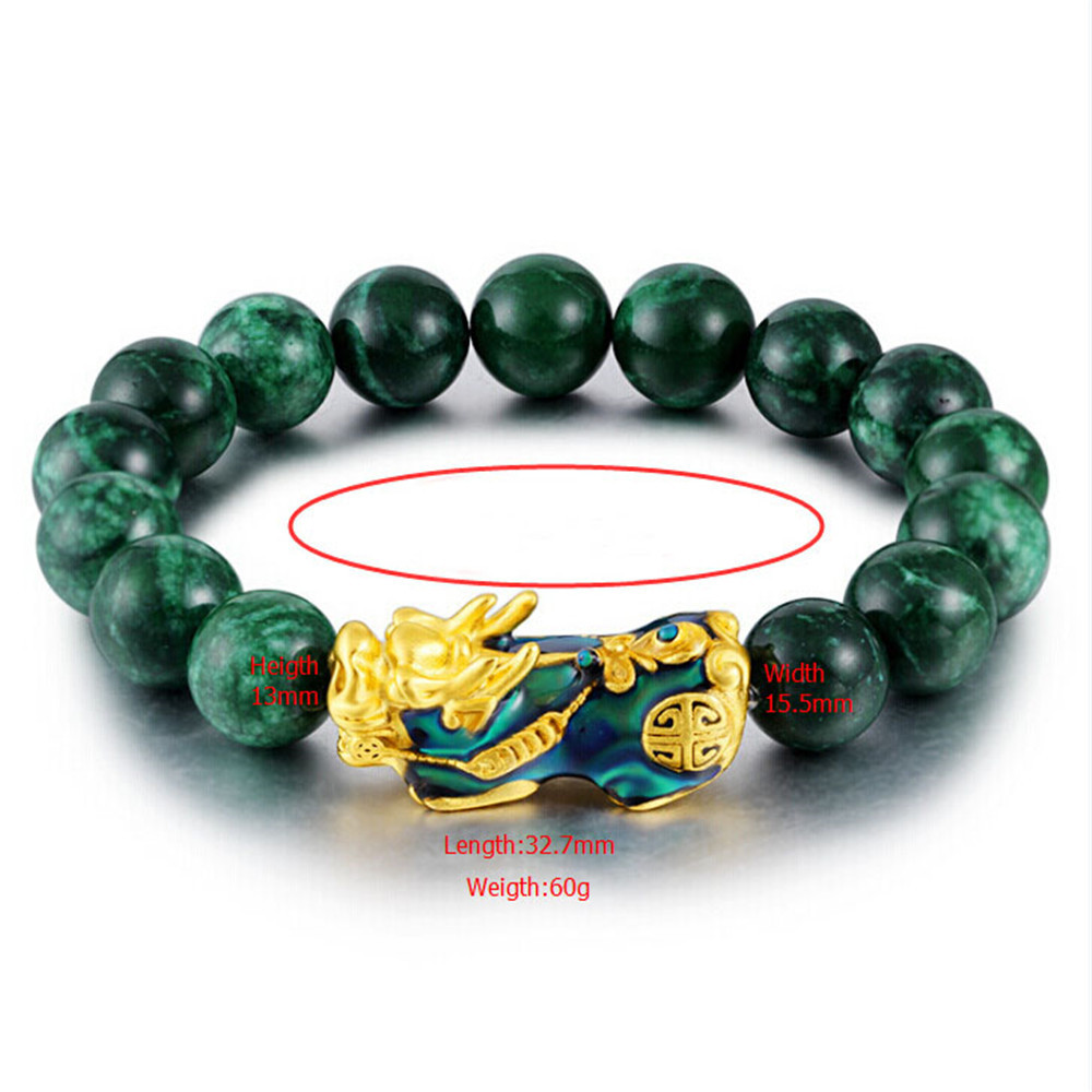 Natural Grado A Oscuro Verde Jade Granos Con Cuentas Pulseras 5mm
