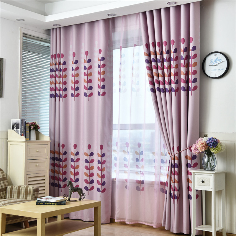 2019 Kids Blackout Curtains For Girls Bedroom Jinya Home Leaf