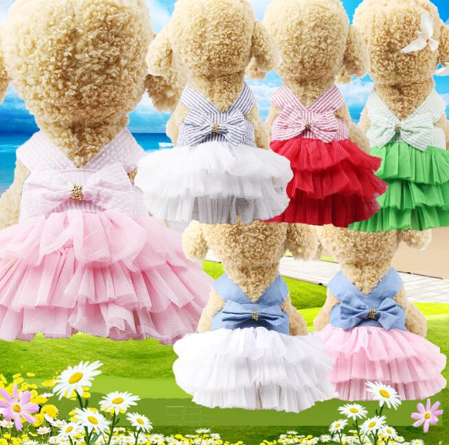 

Summer Dog Dresses Pet Dog Puppy Clothes Cat Dresses Spring Teddy Chihuahua Breathable Pet Apparel Ropa de Cachorro GB1202, 1#