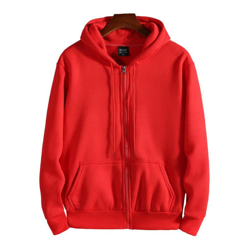 

autumn and winter new zipper men and women sweatshirt loose casual wear plus velvet thick solid color couple hoodie men pullover, Xmwy042102