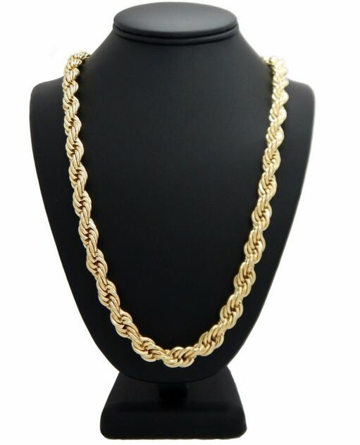 

Hip Hop Rope Chain Necklace 14k Gold Plated 10mm 24" inch
