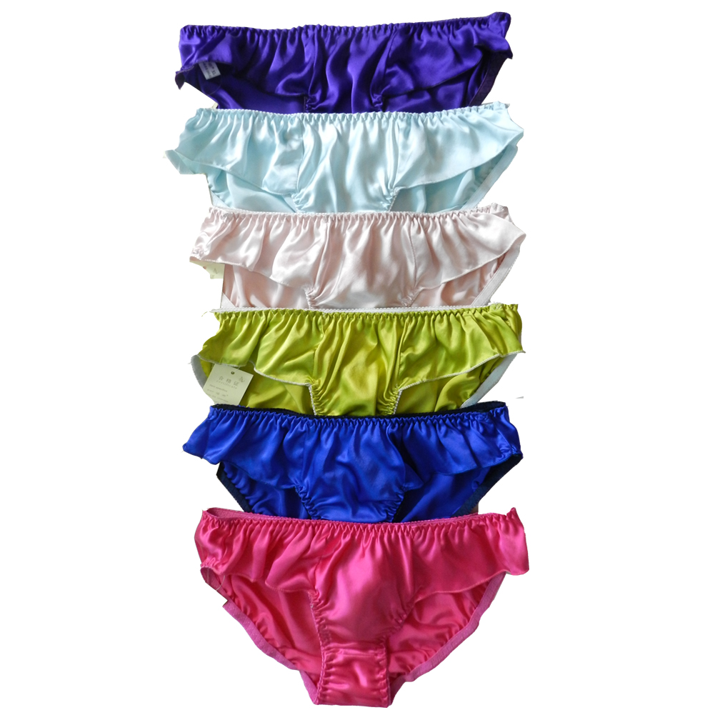 

6pcs Women's Silk Bikini Underwear Briefs, Multi