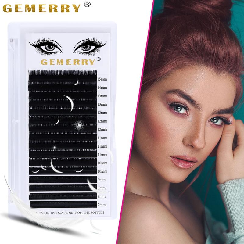 

Mix 7~15 mm 16 Rows Handmade Individual Eyelash Extension Natural Soft Faux mink Eyelashes Lashes Make up Extension Tool