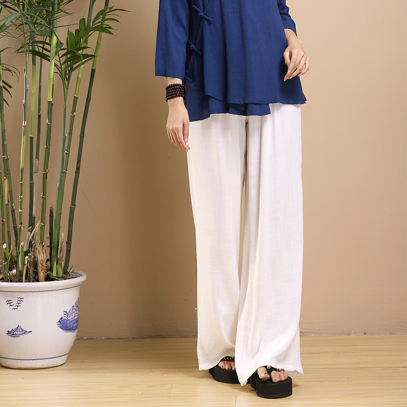 

Women Yoga Pant Linen Quickly Dry Wide Leg Loose Sweatpant Running Jogger Fitness Gym Workout Sport Pant Trouser Sportswear, White