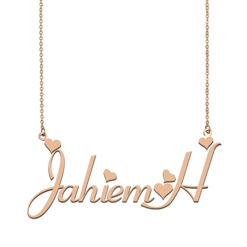 

JahiemH Name Necklace , Custom Name Necklace for Women Girls Best Friends Birthday Wedding Christmas Mother Days Gift
