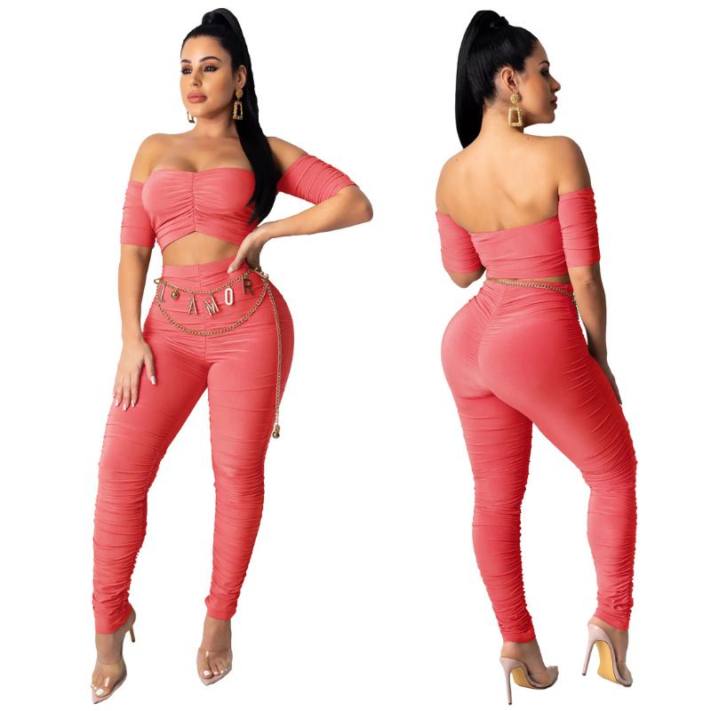 

Two Piece Set Summer Clother for Women Tracksuit Matching Sets Crop Top and Ruched Pants Sweat Suits Lounge Wear Outfits, Black