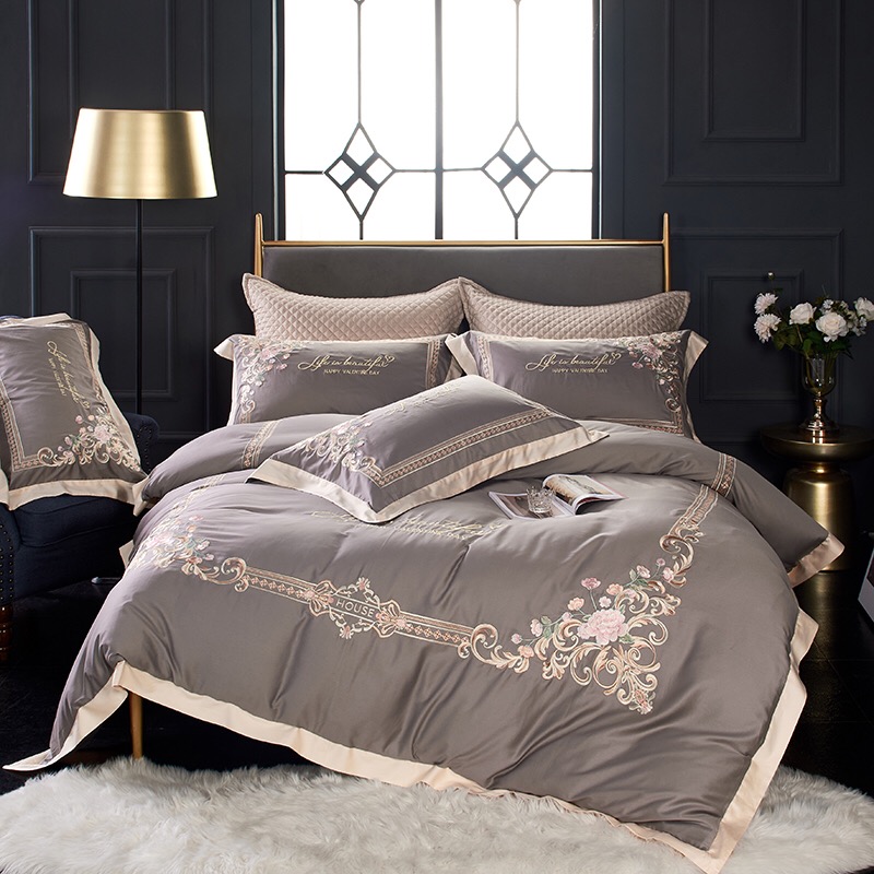 

Egyptian cotton bedding set king duvet cover and pillow cases, Pink