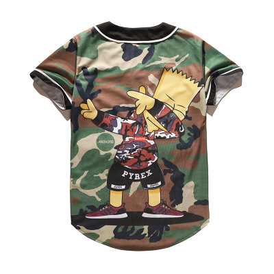 

New Style Man Baseball Jerseys Sport Shirts 3D Fashion With Button Good Quality, Blue;black