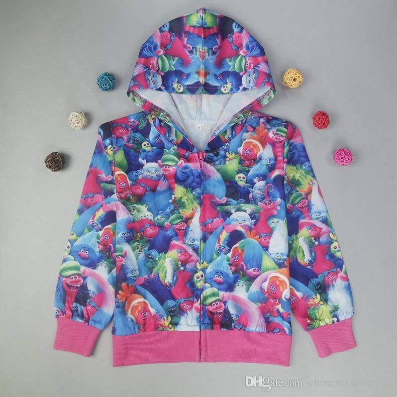 Lifestyler Fashion Girls Cartoon Long Sleeve Zipper Jacket Casual Letter Coat Tops Outfits