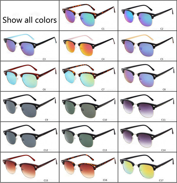 

2018 New Brand Designer Half Frame club Sunglasses Women Men Master classic mirror Sun glasses For Outdoors Driving UV400 vintage gafa