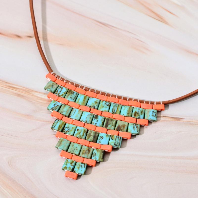 

Chokers ZMZY Abstraction Miyuki Tila Beads Necklace Boho Fashion Choker For Women Handmade Femme Jewelry Drop Leather