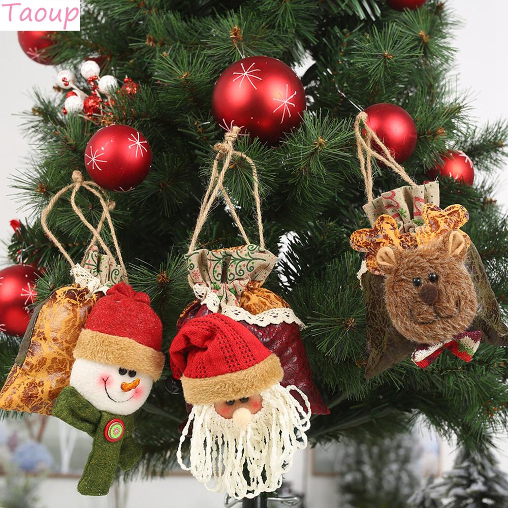 

Taoup 1pc Christmas Eve Apple Bags Peaceful Fruit Holder Bags Noel Christmas Tree Decoration for Tree Xmas Gifts Packaging Santa