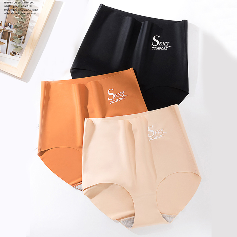 

Women Sexy Panties Ice Silk Seamless Briefs Ultra-thin Underwear Lingerie High-rise Underpants Comfort Intimates Hips Up #F, P128 c