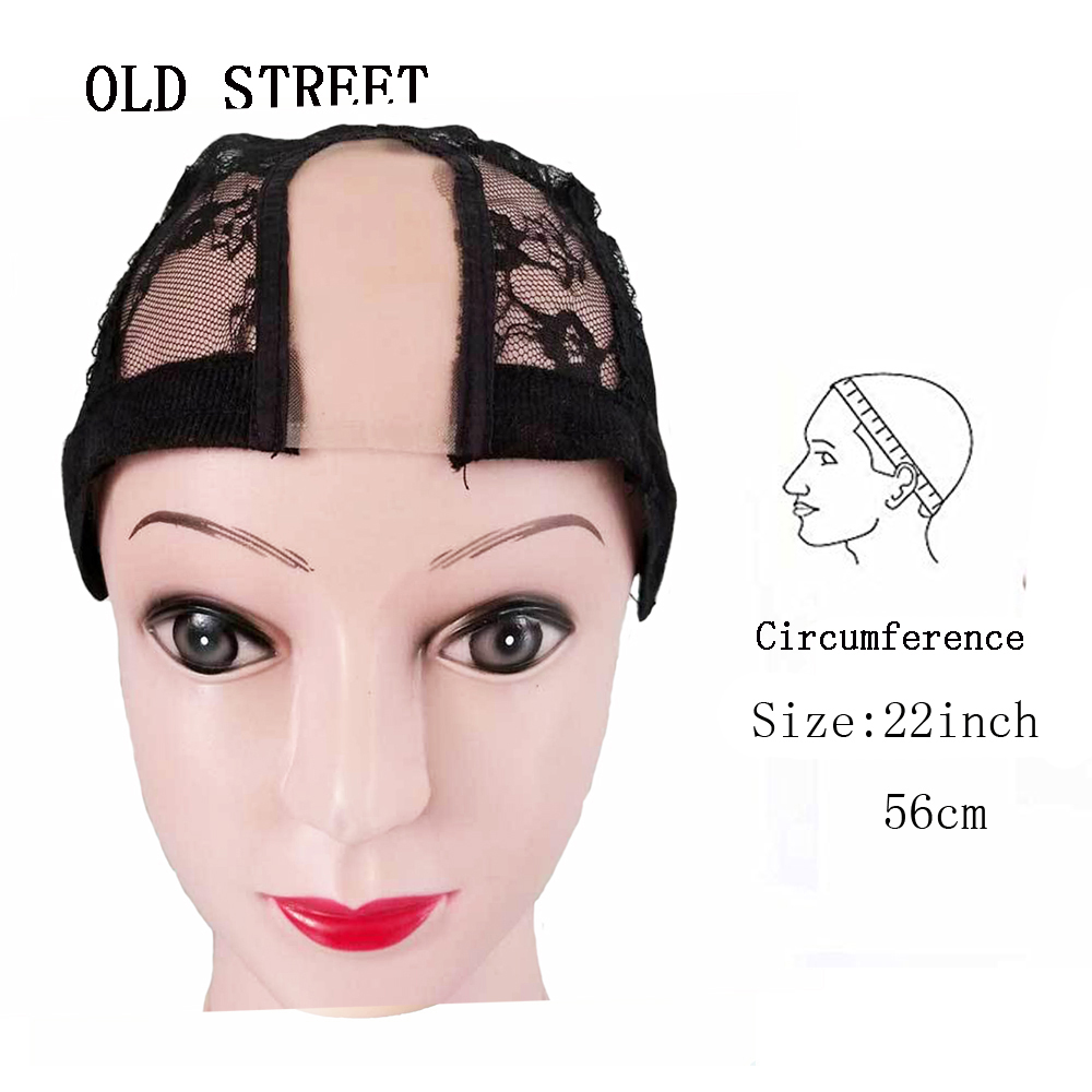 

5pcs/lot High Quality U-Part Wig Base Cap with Adjustable Strap For Making Wigs Lace Wig Cap Top Stretch Gluless Weaving Cap, Black;brown