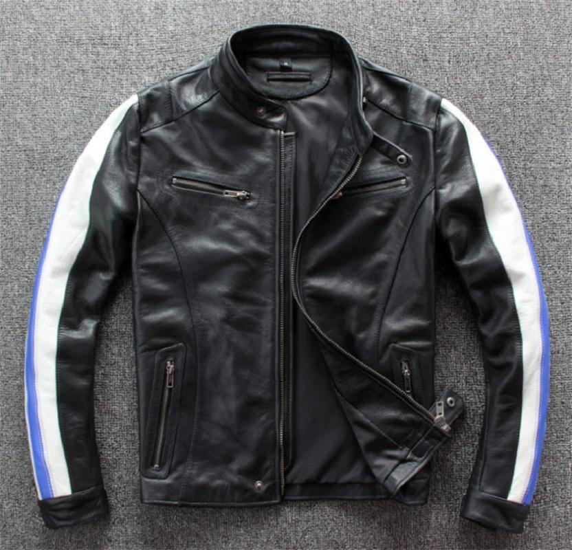

New genuine leather motorcycle racing jacket motorcycle jacket jaqueta moto clothing man coats