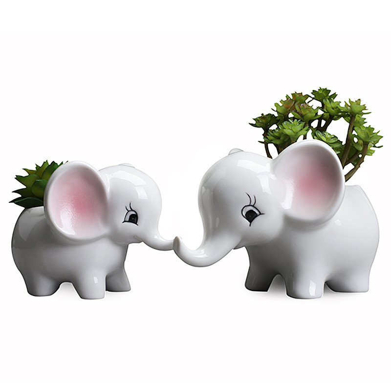 

Cartoon Elephant Flower Pots Succulent Plant Flowerpot Ceramic Bonsai Pots Garden Flower Planter pots Home Office Decor ST972