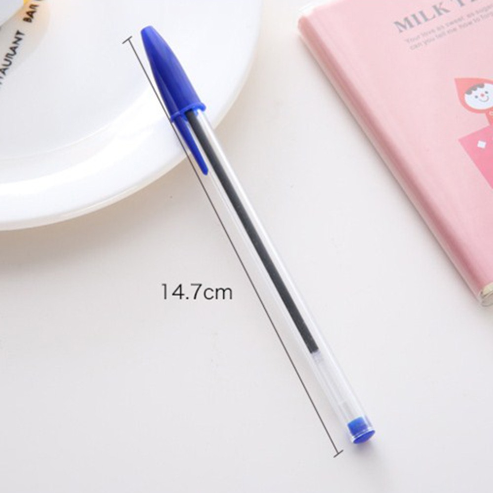 

50pcs 1.0mm Medium Ballpoint Pens Ball Point Biros Red Blue Black Classical appearance perfect for school students e20, As pic