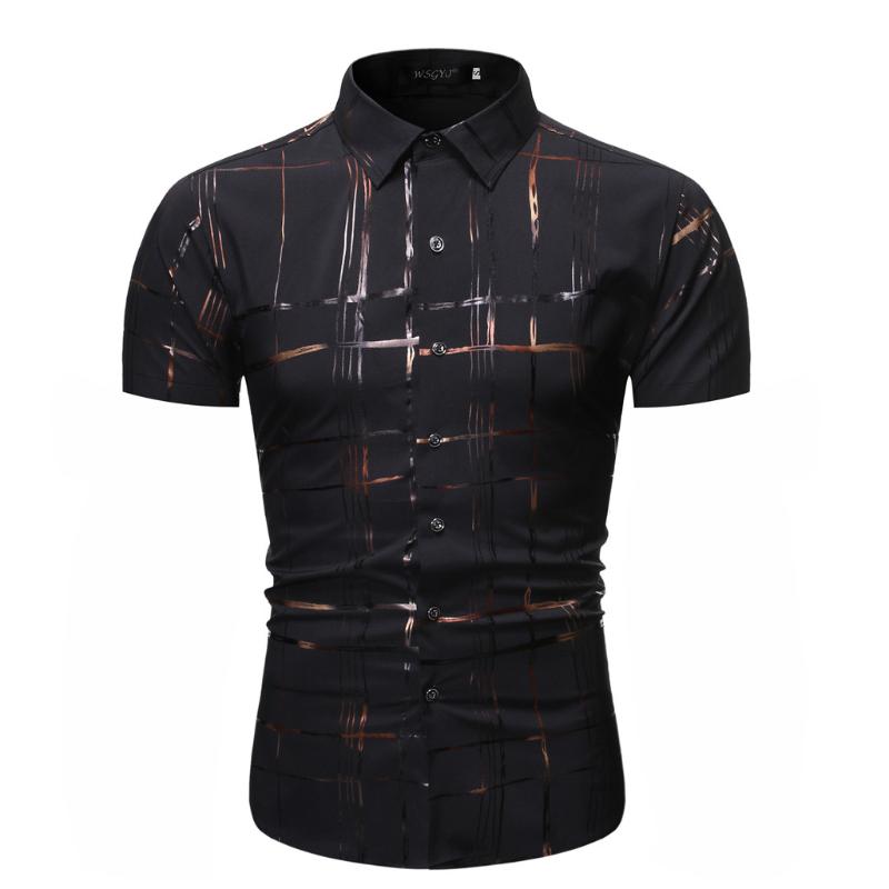 

Fashion Men' shirt Streetwear Casual Short sleeve shirt Camisa Button Plaid Hawaii Print Beach Blouse Top Camisa masculina, Red