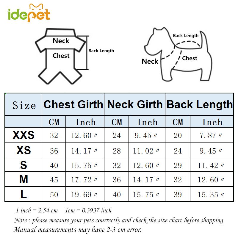 Cat Clothing Size Chart