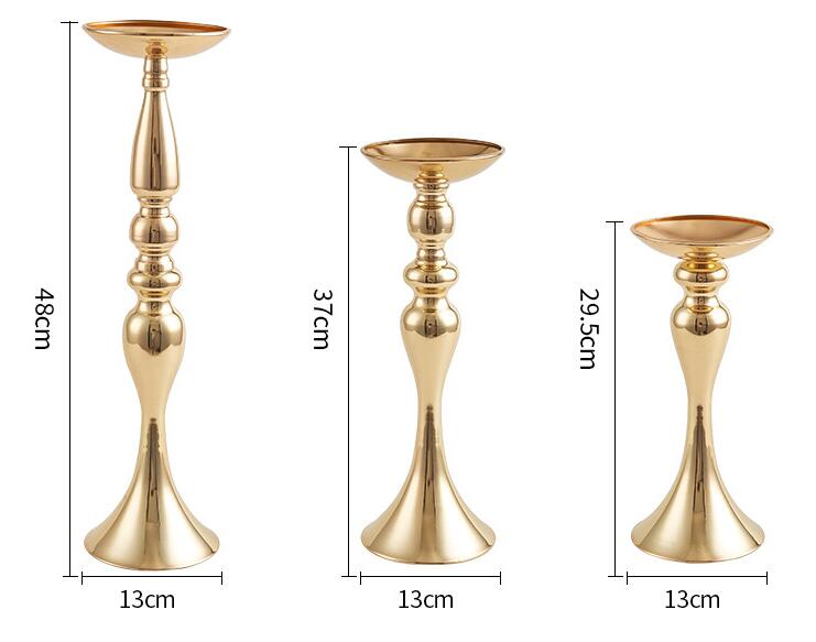 

Metal Candle Holder Candle Stand Wedding Centerpiece Flower Rack Road Lead gold and silver 48cm Height Christmas wedding decoration LXL540A
