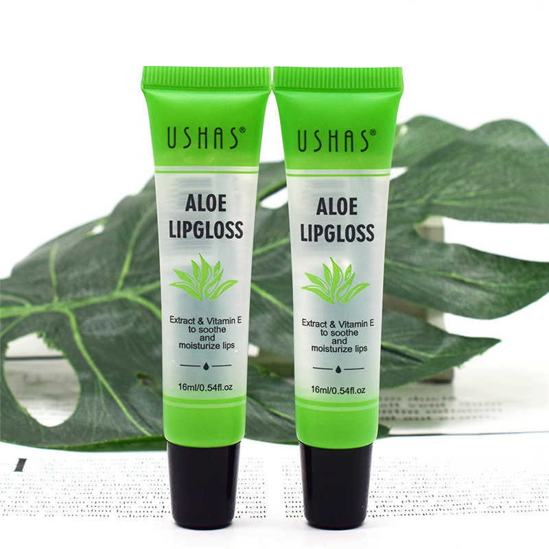 

USHAS Moisture Lip Balm Long Lasting Natural Aloe Vera Lip Oil Transparent Color Moisturizing Lip Care
