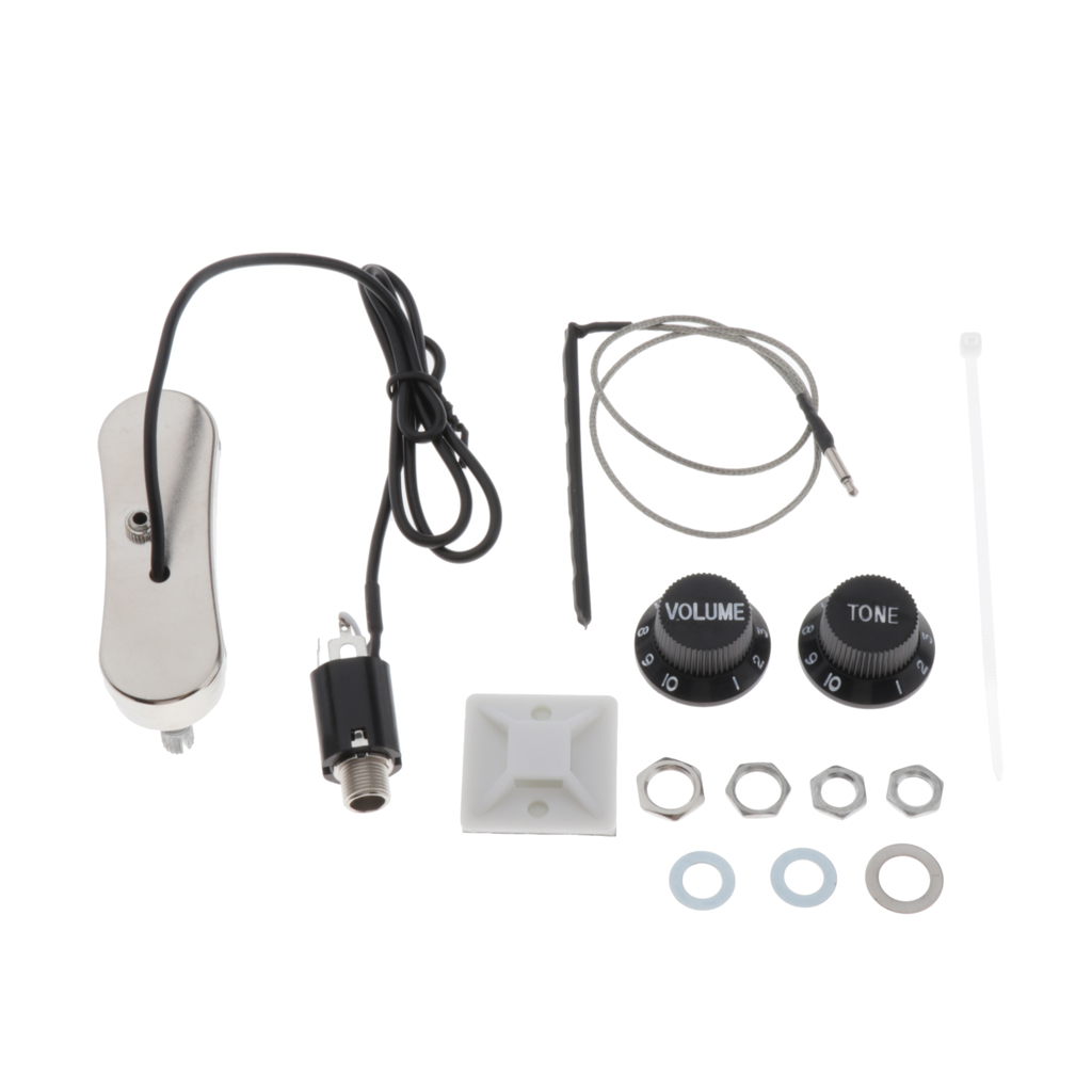 

1pc Acoustic Folk Guitar Pickup Pickup Tuner Passive Complete Kit PS-700