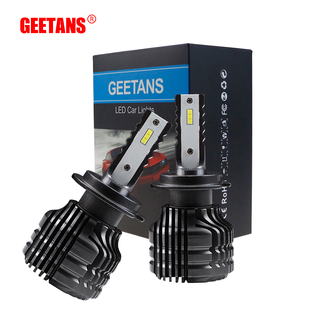 

GEETANS H7 LED 12V Car Headlight Bulb 52W 9000LM/Set 2PCS H1 HB3 9005 9006 HB4 H3 H11 6000K CSP Chips Lamp Auto Led Light J