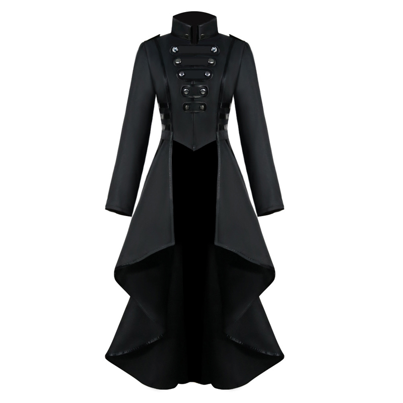 

2019 Women Women Irregular Overcoat Fashion Gothic Jackets Retro Jacket Long Swallowtail Coat Steampunk Jackets Overcoats, Green