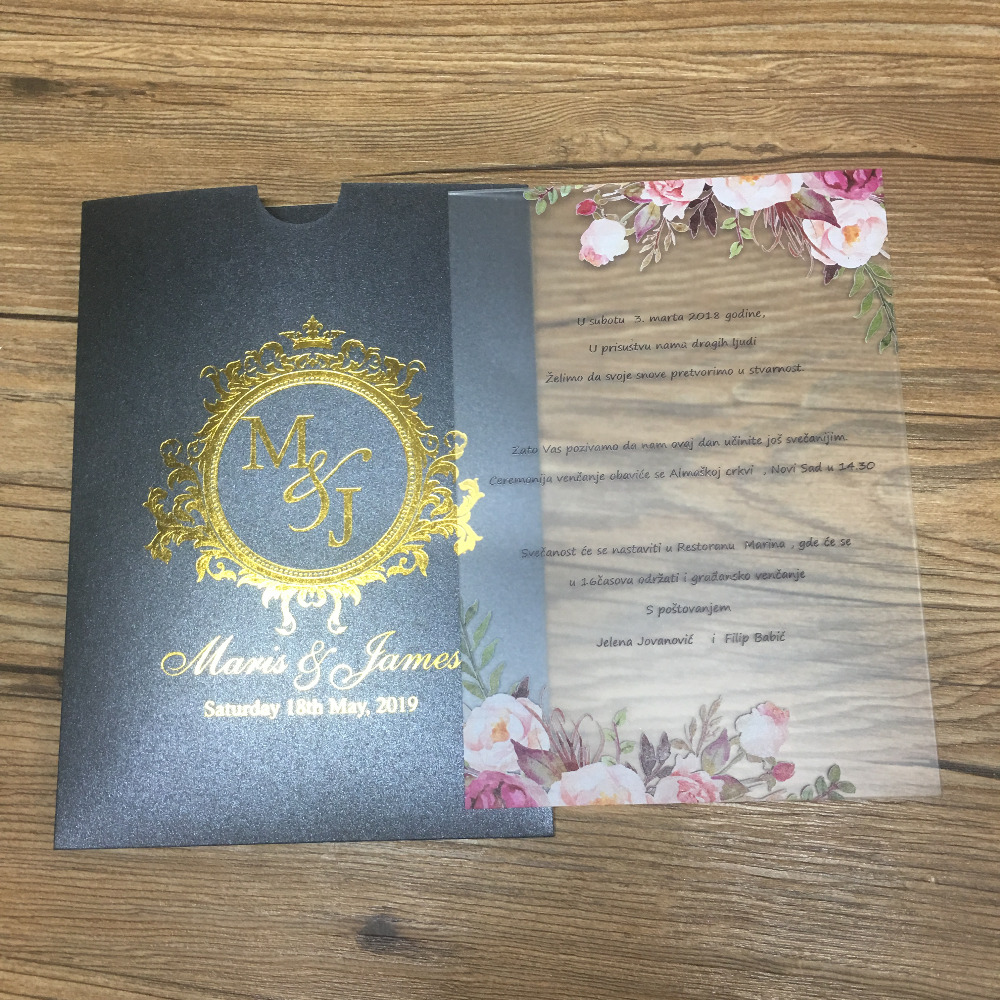 

10pcs design wedding invitation card popular china wedding acrylic card sample