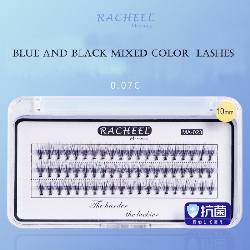 

Blue Mixed Color Graft Eyelashes 20D Natural Dense Planted Eyelashes Colorful Mink Hand Made 3d Glam Volume Sexy