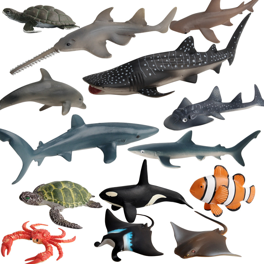 Simulation Marine Animals Model Toy Decorative Props Fish Shark Crab Marine Organisms Models Ornaments Decorations Kids Learning Educational Toys-image-462165608