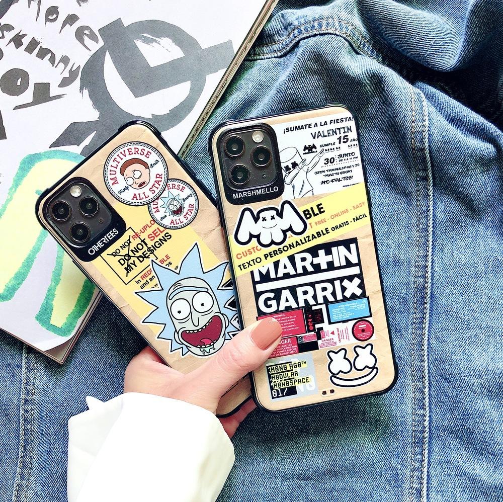 

Hot Luxury Designer anime Mork and Mindy Anti-fall Soft Silicon Case for apple iphone 7 8 X XS XR MAX 11 Pro Plus Painted cute cover coque, Mix colors