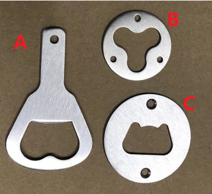 

Stainless Steel Bottle Opener Part With Countersunk Holes Round Or Custom Shaped Metal Strong Polished Bottle Opener Insert Parts 300pcs