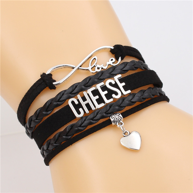 

Cheese Letter Infinity Bracelet Love Charm Multi-layer Bracelet Handmade Leather Bracelets Punk Jewelry For Men&women