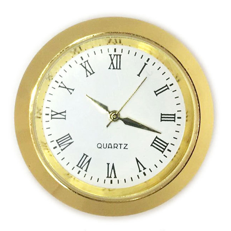 

35mm Mini Insert Clock Watch Quartz Movement Gold Silver Metal Fit up Clock Insert Roman Mumerals Clock Accessories Wholesale DBC BH3513