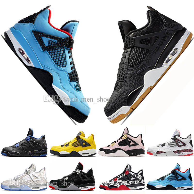 

Newest Bred 4 4s What The Cactus Jack Laser Wings Mens Basketball Shoes Denim Blue Pale Citron Men Sport Designer Sneakers Outdoor Eur 36-47, #23