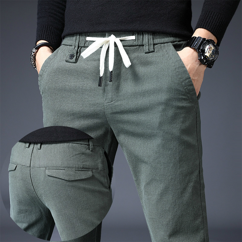 

2020 New Men Straight Casual Pants Fashion Trousers Drawstring Breathable Sweatpants for Male Black Work Pants Slim Skinny, B6608 grey