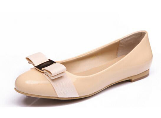 

Famous women ballet shoes Travel Prom Flats Metal Buckle Ballet Flats Women Sheepskin Genuine Leather Shoes Sz 35-41, Grey