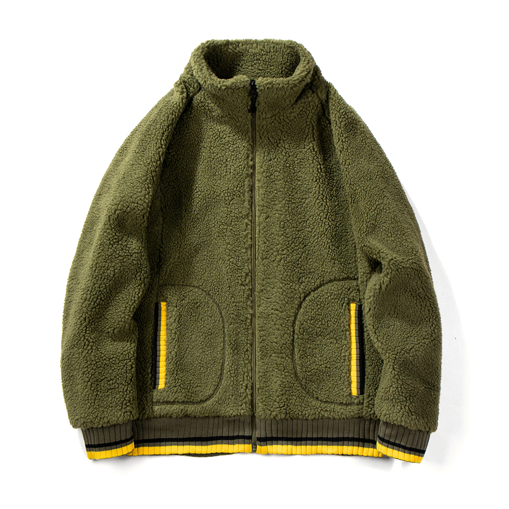 

2019 New Men Fleece Jackets Casual Solid Zipper Male Warm Thick Coats Autumn Winter Stand Collar Lambswool Hooded Outwear Jacket, Brown