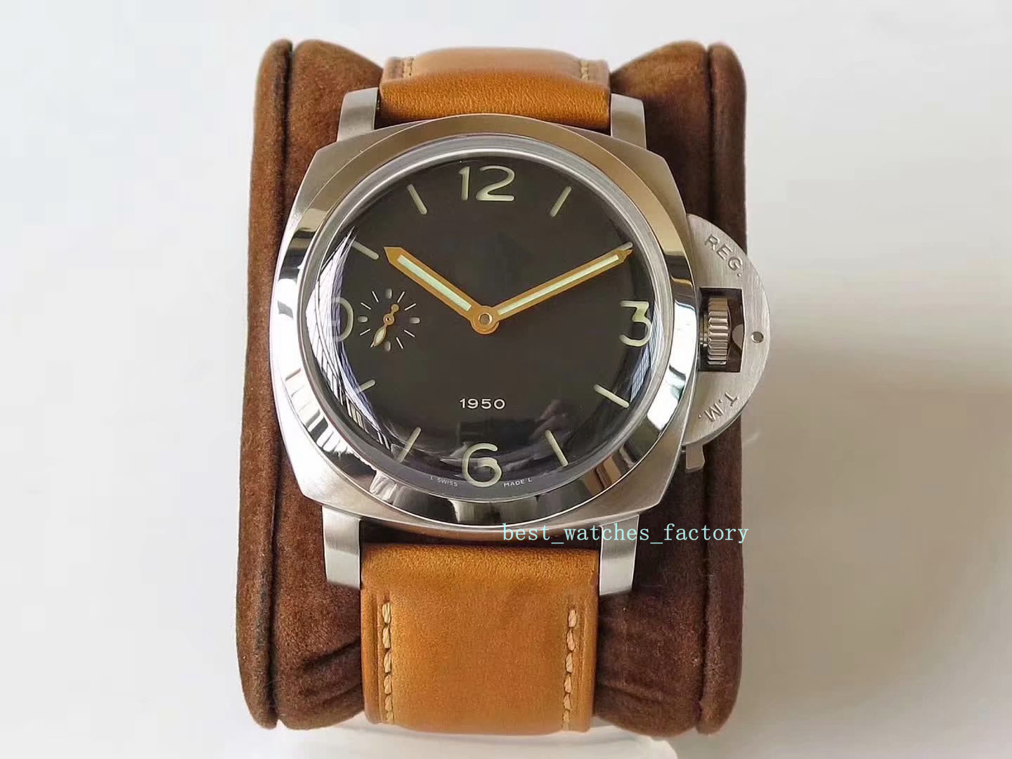 

ZF Retro Element Sword Gold Pin 47mm Sapphire Crystal Glass Automatic Mechanical leather Men's Watch Christmas, Black