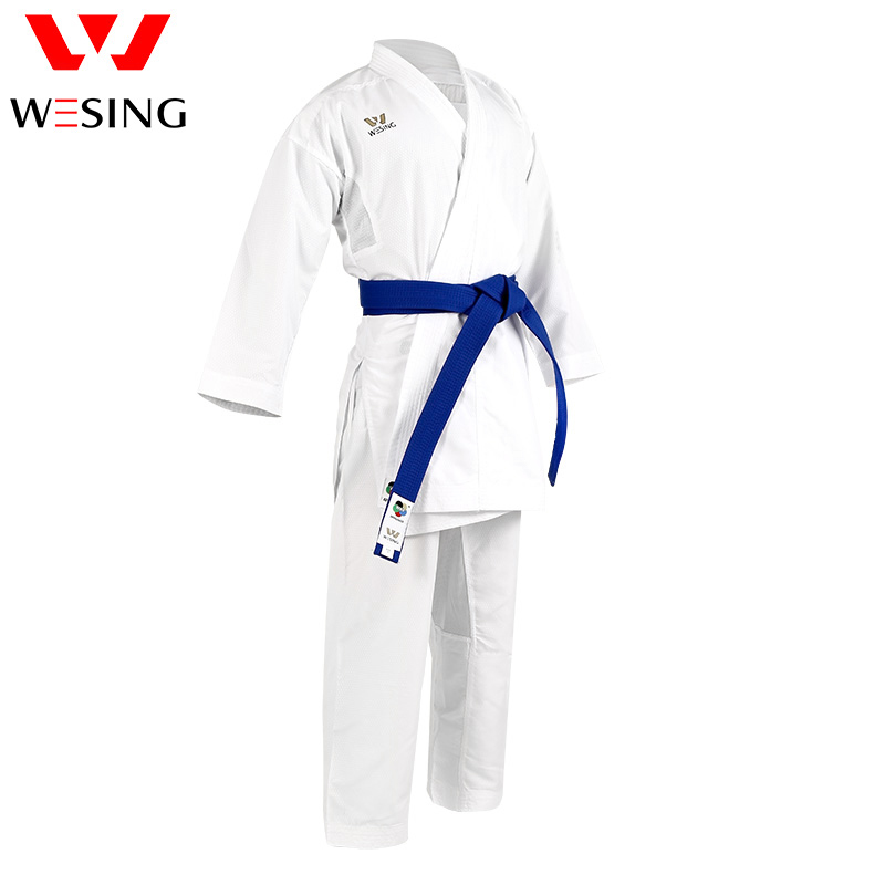 

Wesing Karate Kumite gi Karate Uniform White with Belt Approved by WKF