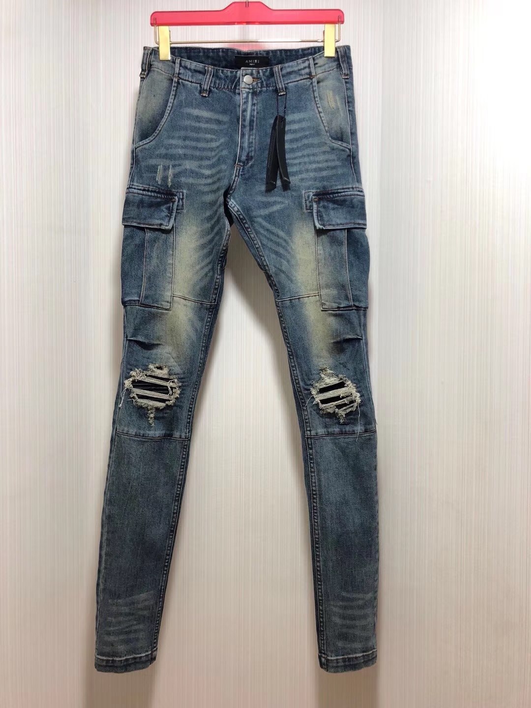 

2020 New fashion mens designer Double pocket decoration jeans ~ US SIZE 28 - 36 ~ high quality men s designer jeans, Blue