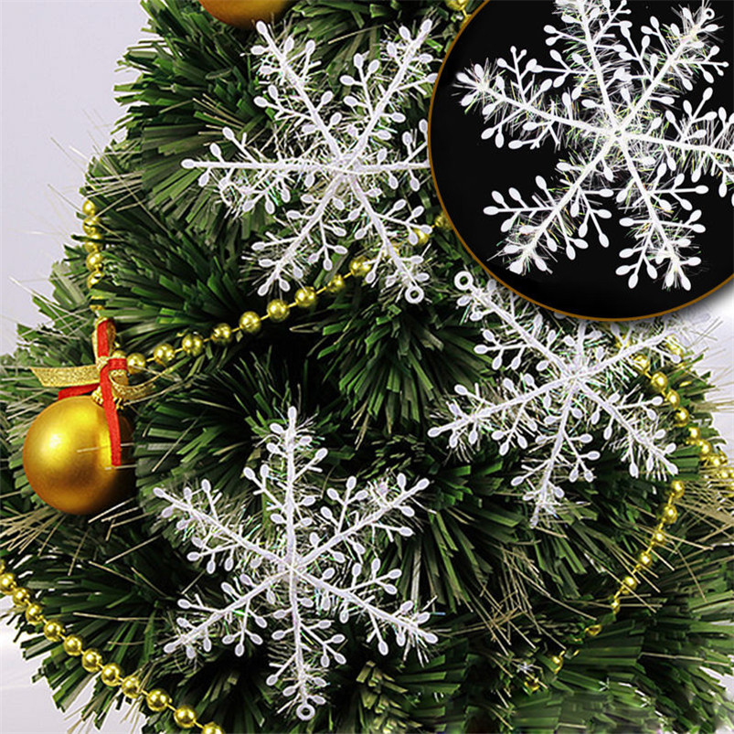 

11cm 3pcs/Lot Christmas Mini Artificial White Snow Snowflakes Christmas Decoration Party Supplies Tree Ornaments Window Decor