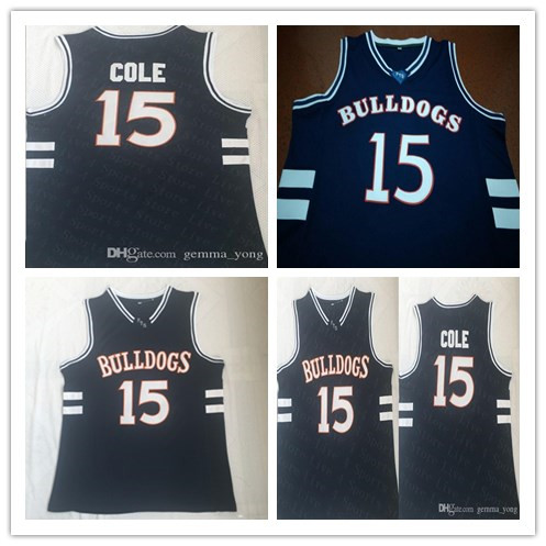 

Men Embroidery Bulldogs High School Basketball FTS Movie 15 J. Cole Sticthed Jerseys Size -XXL Sewn High Quality Wholesale, 15-black