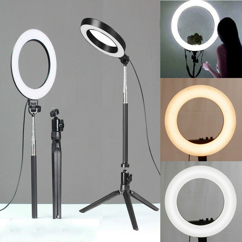 New LED Ring Light Studio Photo Video Dimmable Lamp Tripod Stand Selfie Camera Phone-image-520131856
