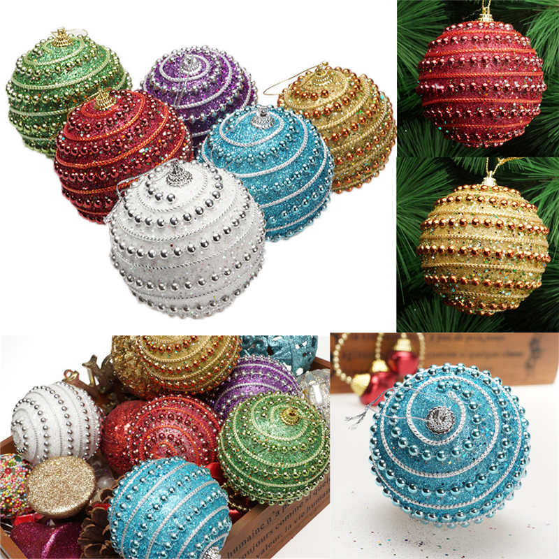 

Christmas Rhinestone Glitter Baubles Balls Xmas Tree Ornament Decoration 8CM #2n27
