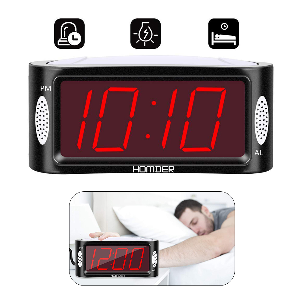 

Digital LED Alarm Clock With Dimmer And Snooze 2 Level Alarm Volume Optional Snooze Digit Display Bedside Clocks Desktop A24