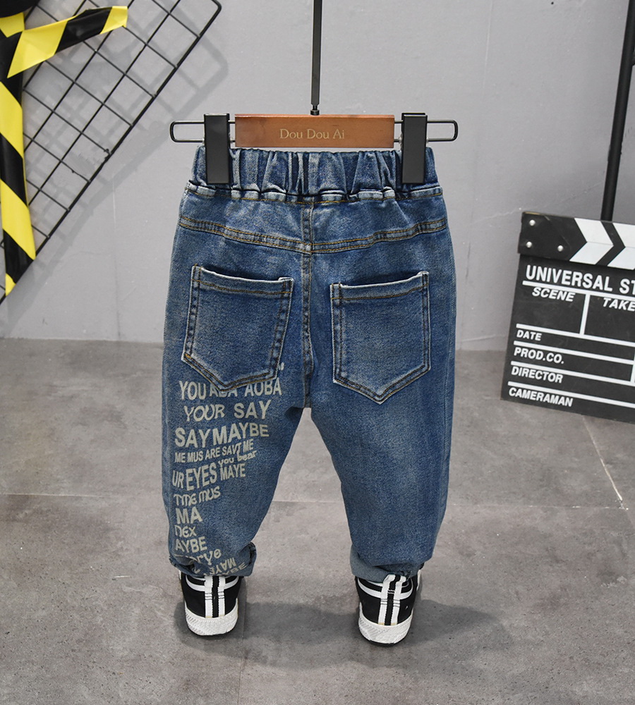 

2020 Fashion Children Pants Trousers Children Clothing Baby Boys Jeans Brand Fashion Autumn Kids Trousers 2-6year, Blue