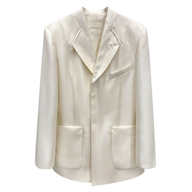 

SONDR ¡Novedad de ! Ropa de mujer con muescas a la moda verano y otoño, blazer recta ancha con bolsillos y una botonadura, Apricot